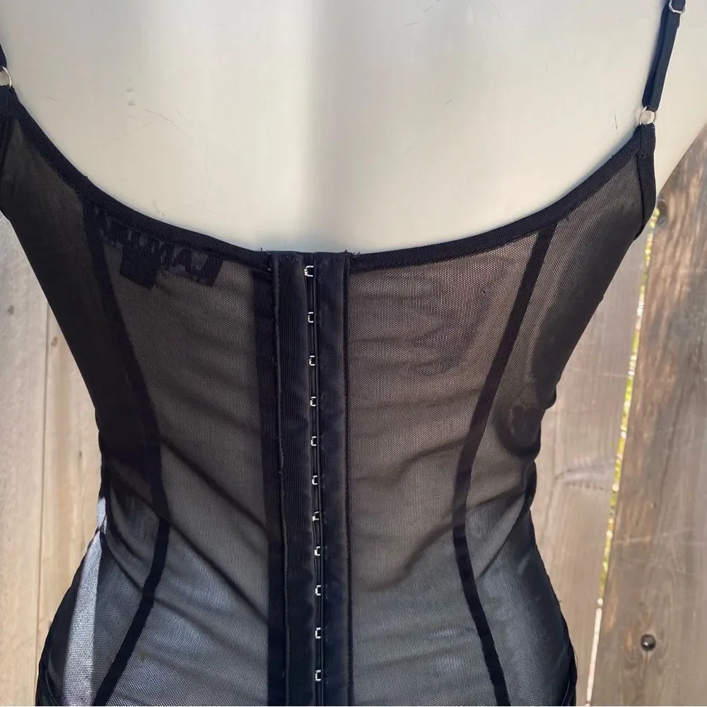 I AM GIA Black Sheer Lace CORSET top size medium